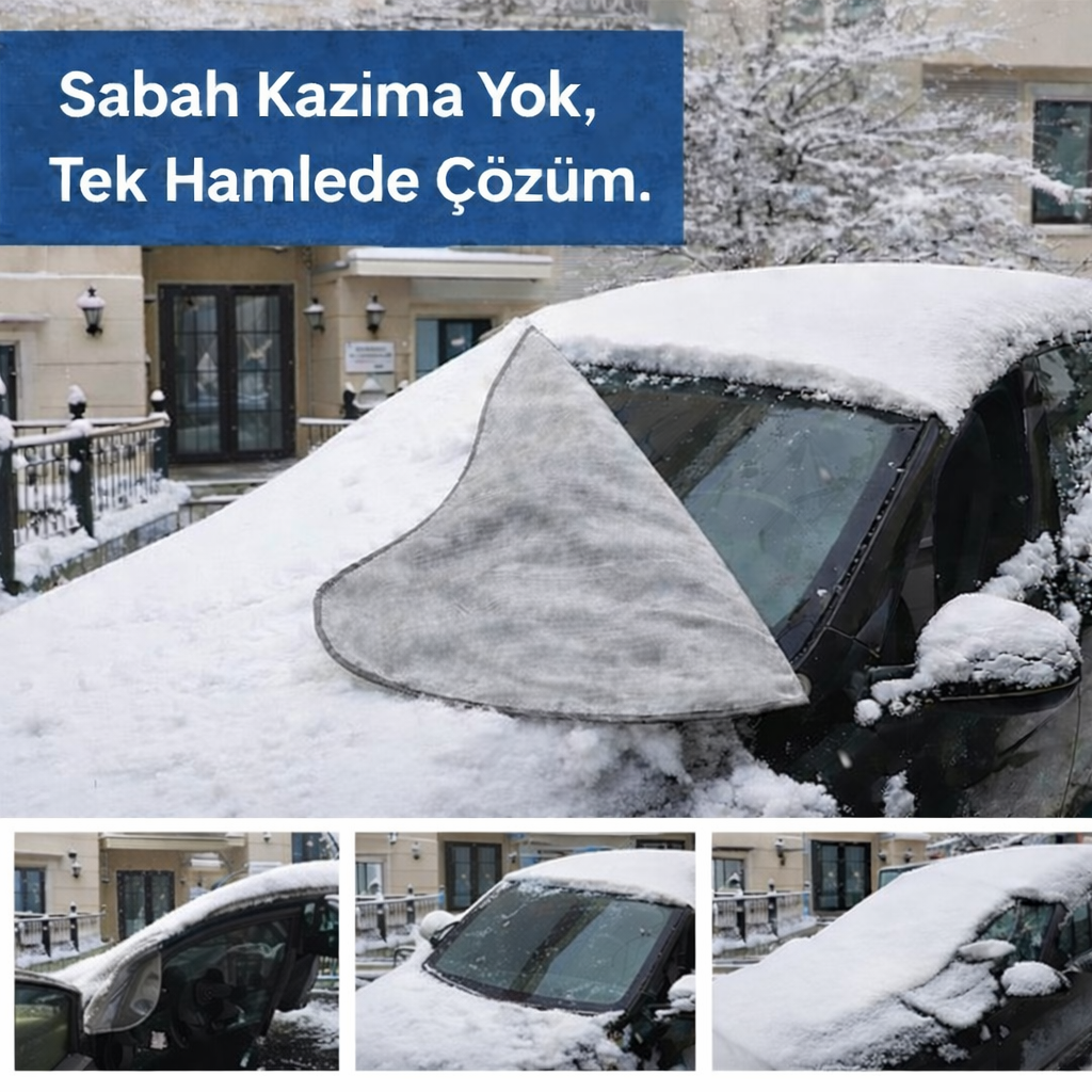 Ön Cam Buzlanma Önleyici Branda – Kar ve Güneş Koruyucu Su Geçirmez Oto Cam Örtüsü