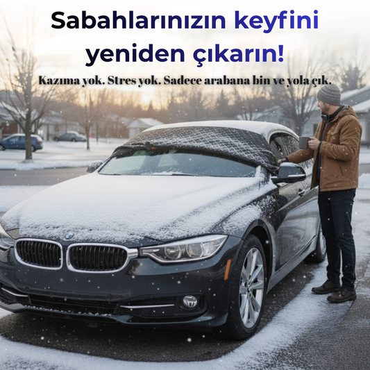 Ön Cam Buzlanma Önleyici Branda – Kar ve Güneş Koruyucu Su Geçirmez Oto Cam Örtüsü